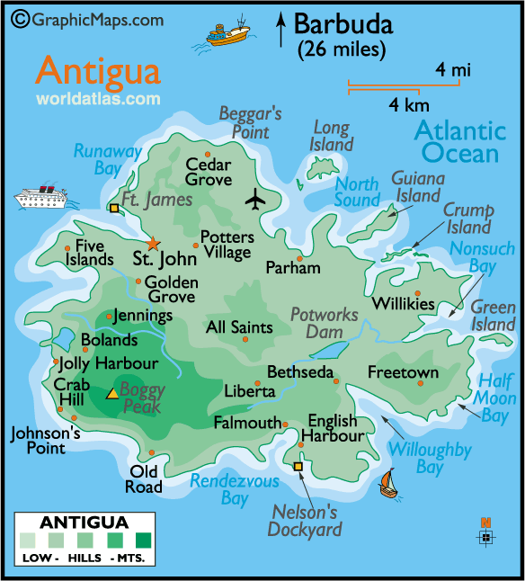Maps of Antigua Barbuda